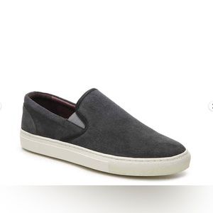 BLAKE MCKAY MEN'S NEW $180 SIZE 9 M GRAY CHARCOAL SUEDE LEATHER SLIP-ON SNEAKERS